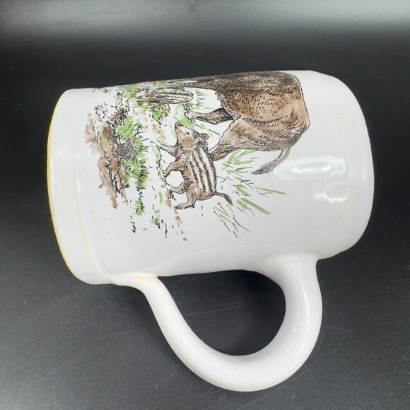 Vintage West Germany Stoneware Pottery Large Coffee Mug Cup Wild Board Scene VTG - Picture 14 of 15
